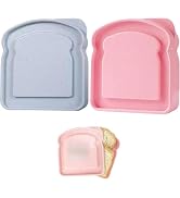 1Pc Random Color Sandwich Containers, Sandwich Box Food Storage Toast Shape Holder Plastic for Lu...