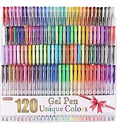 Shuttle Art 120 Unique Colors (No Duplicates) Gel Pens Gel Pen Set for Adult Coloring Books Art M...
