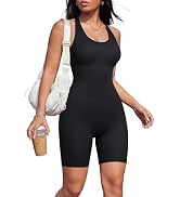 TrainingGirl Halter Neck One Piece Jumpsuits for Women Summer Workout Yoga Gym Casual Cute Sleeve...