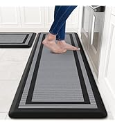 KitchenClouds [2 PCS] Kitchen Rugs Cushioned Anti-Fatigue Kitchen Mats for Floor Waterproof Kitch...
