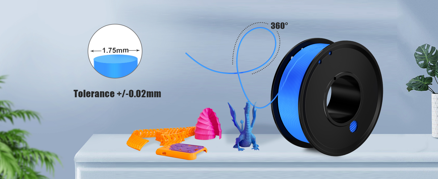 Filiment1.75 Accuracy ±0.02mm Fillament Spool Vacuum Pack 250G X 5 Roll