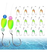CWSDXM Pompano Rigs for Surf Fishing Saltwater Pre-Rigged Fishing Rigs with Floats Beads Double C...