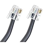 [2 Pack] 5 Feet RJ11 / RJ12 Data Cable - Heavy Duty 6-Pins High-Speed Extension for Cash Register...