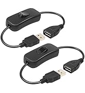 Electop 2 Pack Male to Female USB Cable with On/Off Switch, USB Extension Inline Rocker Switch fo...