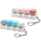 Keyboard Fidget Toy, 2Pcs Keyboard Fidget Keychain Cound Fidget Toys Clicker Fidget Toy Stress Re...