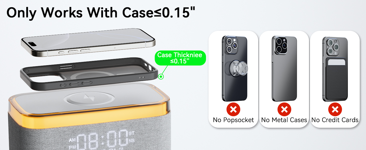 Wireless Charging Alarm Clock Speaker