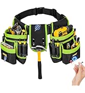 Tool Belt,Magnetic Tool Pouch,27-Pockets Heavy Duty Padded Tool Belts for Men,Detachable &amp; Adjust...