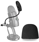 Yeti X Mic Pop Filter with Foam Windscreen - 4 Inch 3 Layers Wind Pop Screen Mask Shield and Foam...