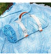 2 in 1 Woven Throw Blanket Giant Beach Towel Large Outdoor Picnic Mat Camping Gear Cruise Essenti...