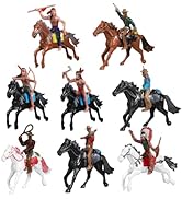 Toddmomy 8Pcs Cowboy Riding Horse Figurine Cowboy Figures Plastic Cowboy Figures Cowboy Model Orn...