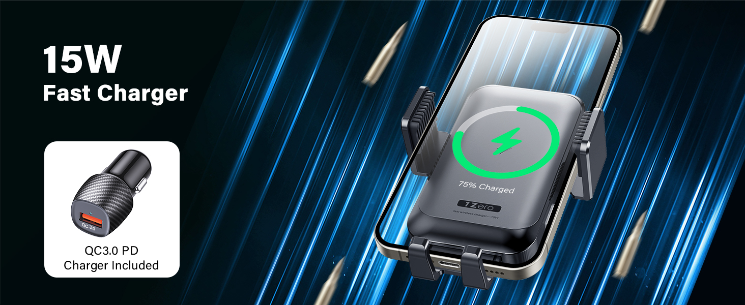 wireless car charger cup holder phone mount