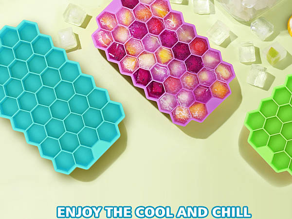 3 Pack Ice Cube Tray with Lid