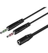 Headphone Splitter for PC 3.5mm Female to Dual 3.5mm Male Mic Audio Stereo Jack Y Splitter Cable ...