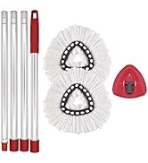 2PCS Mop Heads Replacements, Mop Handle for O Cedar,1 Spin Base for Ocedar, Mop Stick Pole Handle...