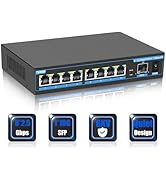 TEROW 2.5G Ethernet Switch, Unmanaged 9-Port Switch, 8 x 2.5G Base-T & 1 x 10G SFP, Multi-Speed N...