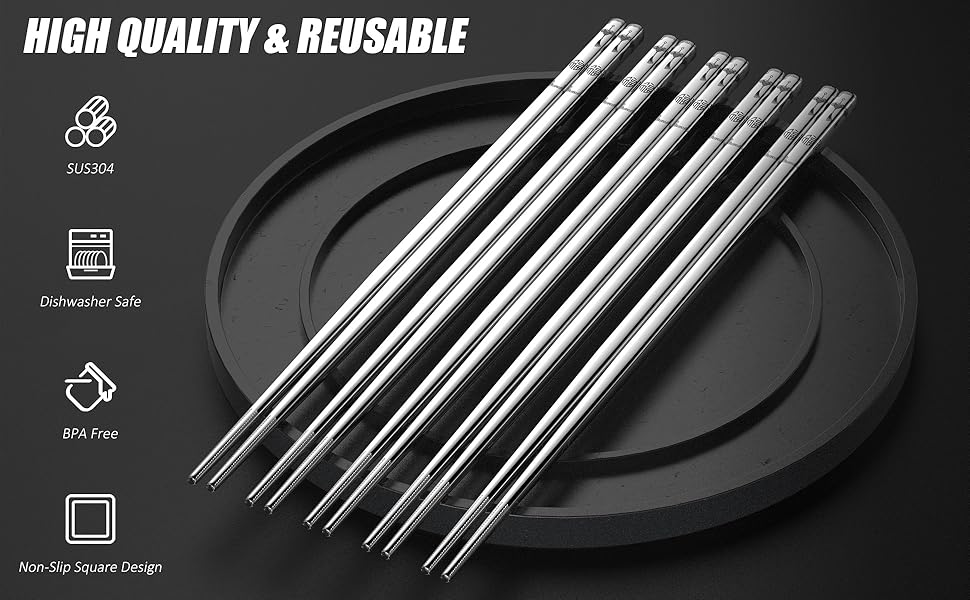 stainless steel chopsticks, metal chopsticks,reusable chopsticks dishwasher safe