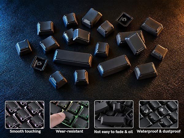 dagaladoo Shine Through keycaps Set,Double Shot PBT keycaps Mecha Armor