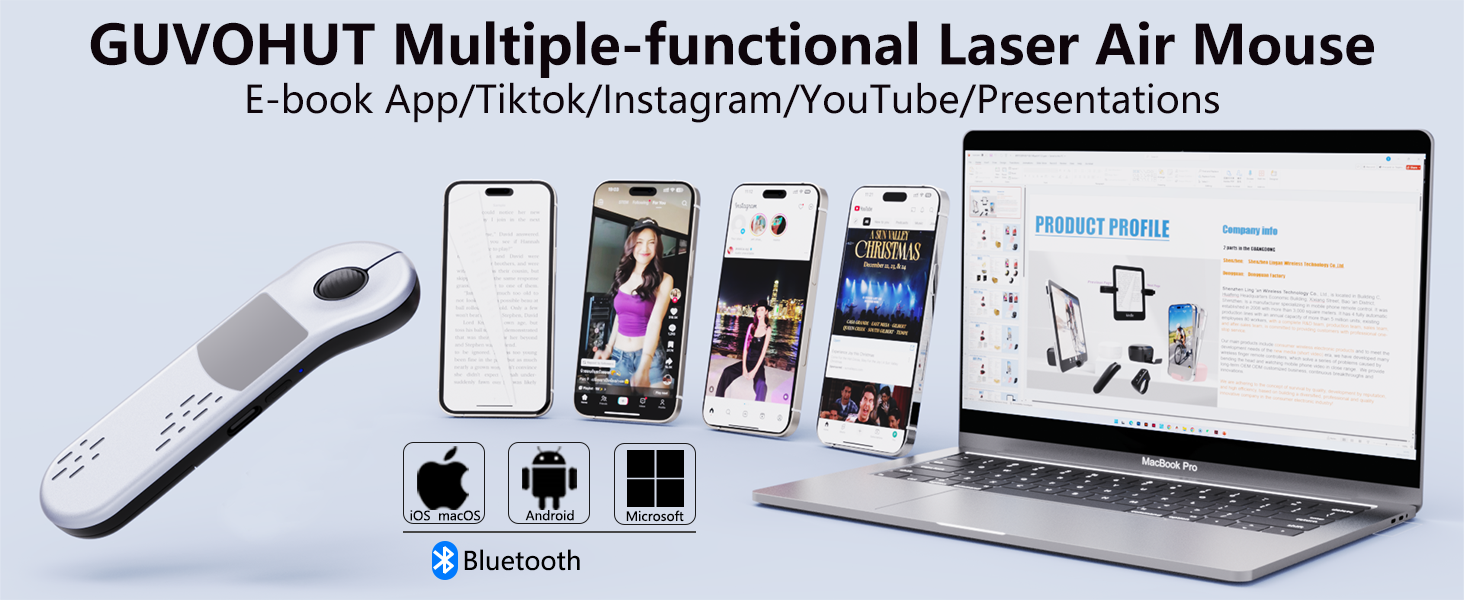 GUVOHUT Multiple-functional Laser Air Mouse