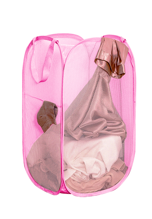 pink laundry basket