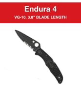Spyderco Endura 4 Lightweight Signature Knife with 3.80" Black VG-10 Steel Blade and FRN Handle -...