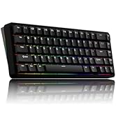 Chilkey ND65 Wireless Aluminum Mechanical Keyboard, 65% Layout Portable Gaming Keyboard, Tri-Mode...