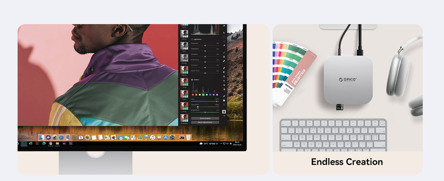 a computer with a photo editor on the screen