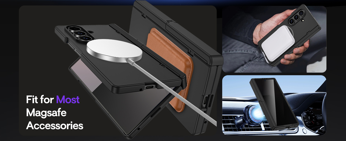 Maxdara for Z Fold 7 Magnetic Case with Kickstand