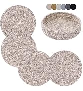 Trivets for Hot Dishes, Trivets for Hot Pots and Pans, 7 Inchs Hot Pads 4 Pcs and Storage Basket ...