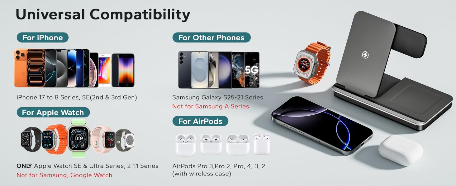 apple Watch Charger Stand iphone station three in one case friendly 3 in 1