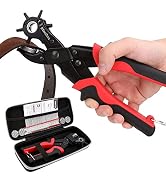 KingTool Leather Hole Punch Set, Super Heavy Duty Rotary Puncher, Multi Hole Sizes Maker Tool
