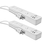 WBM Extension Cord Socket 5.9 ft, Surge Protector Power Strip with 2 USB Ports and 1 Type C Plug,...