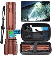 Flashlights High Lumens Rechargeable - 1500 Meters Long Beam Super Bright LED Flash Light with Po...