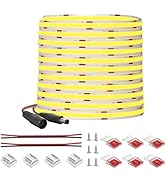 FCOB COB LED Strip Light 32.8FT, 24V High Density 3000K Warm White Dimmable Flexible Light Strip ...