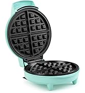 Holstein Housewares 7” Belgian Waffle Maker with Non-Stick Coating, Mint/Stainless Steel - Delici...