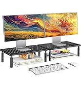 HUANUO Monitor Stand for Desk, Computer Monitor Stand Height Adjustable, Monitor Riser for 2 Moni...