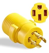 NEMA L14-30P to 14-50R RV Generator Adapter, 30 Amp to 50 Amp Twist Locking Generator 4 Prong Mal...