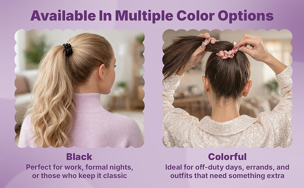 Goody scrunchies available black, pink, beige, brown