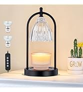 GyroVu Candle Warmer Lamp with Timer, 3-Level Dimmable Candle Lamps Vintage Glass Shade, Candle W...