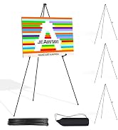 JEAWIWI 4PCS Black Easel Stand for Wedding Sign Stand, 66 Inch Adjustable Metal Easels for Displa...