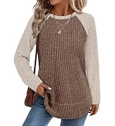 WIHOLL Long Sleeve Shirts for Women 2026 Fall Sweaters Lightweight Casual Tunic Tops Loose Fit Wi...