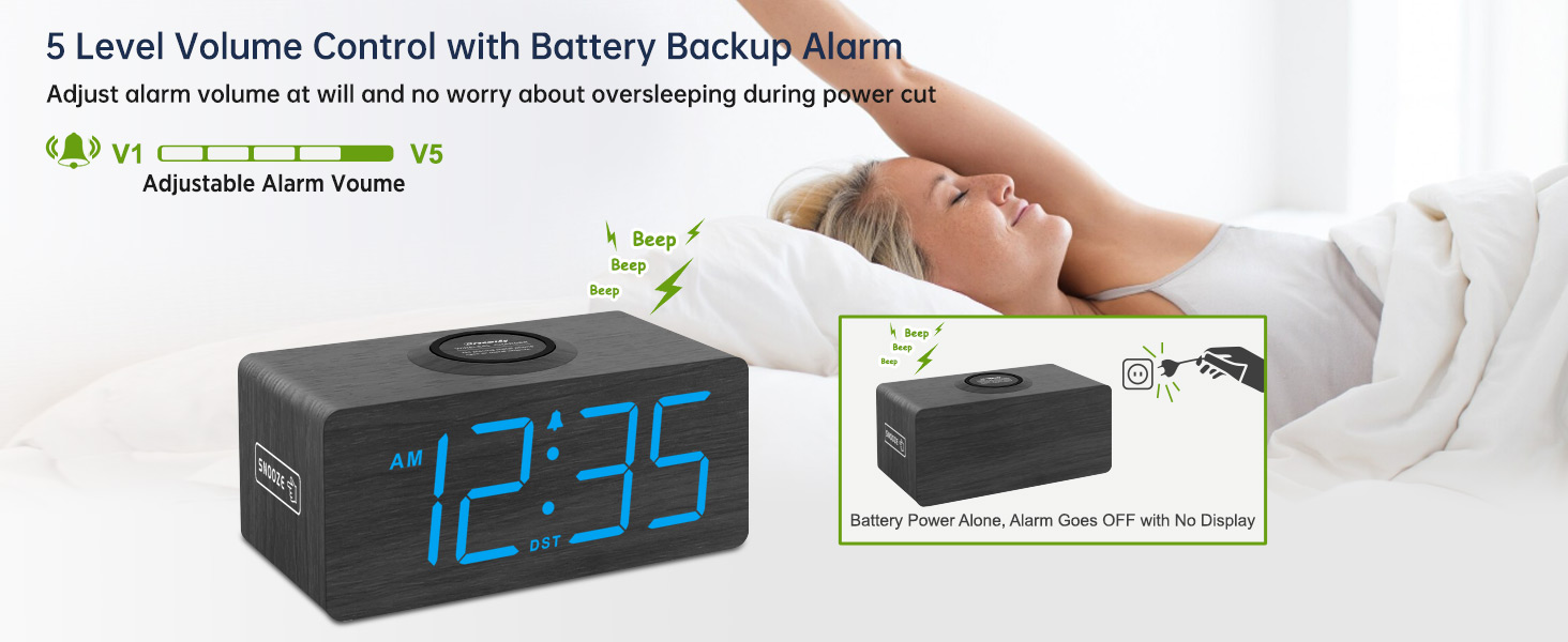 alarm clock with backup battery