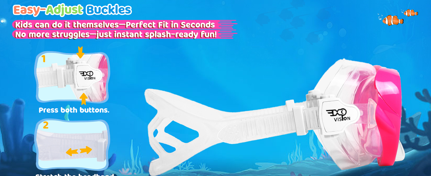 Kids Goggles with Nose Cover Kids Swim Goggles180° Clear View Snorkel Diving Mask for 5-15 Anti-Fog