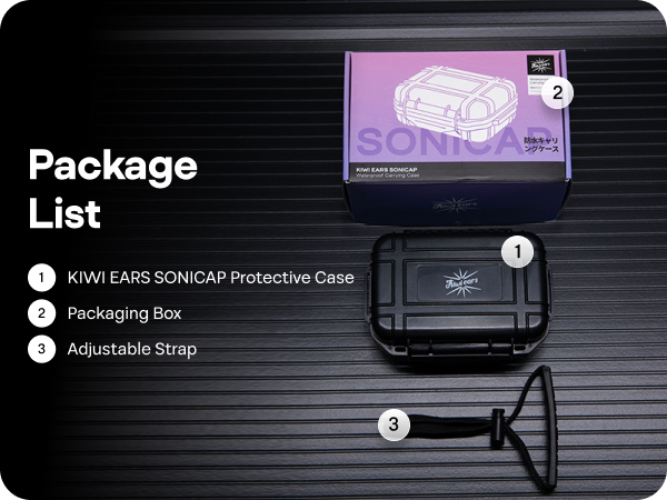 Linsoul Kiwi Ears SONICAP Waterproof Earbud Case,Hard Protective IEM Storage Box with EVA Lining