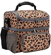 FlowFly Double Layer Cooler Insulated Lunch Bag Adult Lunch Box Large Tote Bag for Men, Women, Wi...
