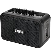 Sondery Mini Guitar Amp for Electric Guitars 5W Two Speakers Rechargeable Portable Pratice Small ...
