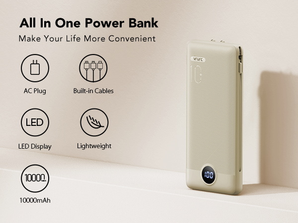 power bank for travel with wire