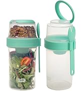 Tasty Salad Shakers with Sporks, Bring Salads and Snacks to Go, All-In-One Container, Convenient ...