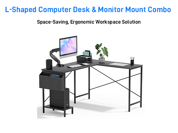L shape desk combo