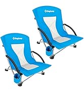 KingCamp Folding Backpack Beach Chair - Portable &amp; Heavy Duty Beach Gear with 300lbs Capacity, Lo...