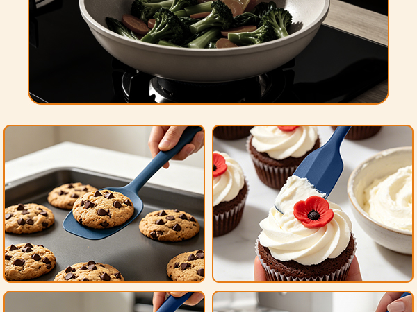 Silicone spatula for baking, lifting cookies, frosting cupcakes, mashing potatoes